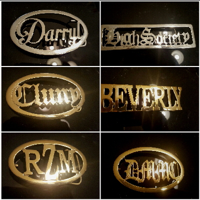 brass custom name belt buckle