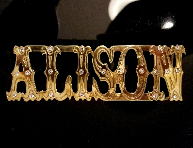 custo name belt buckle