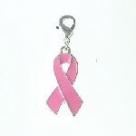 breast cancer ribbon clip on charm